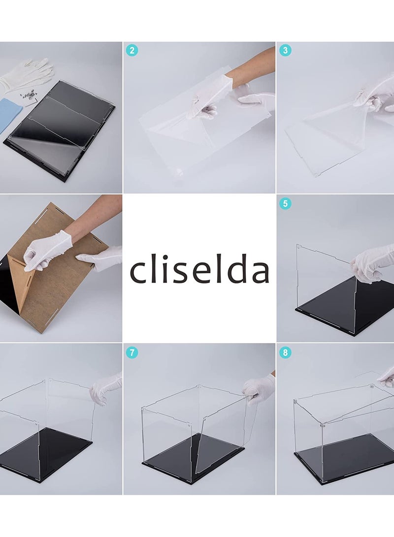 Eworld Acrylic Display Case for Collectibles Self Assembly Box with Black Base Dustproof Protection Showcase for Action Figures and Toys - Image 5