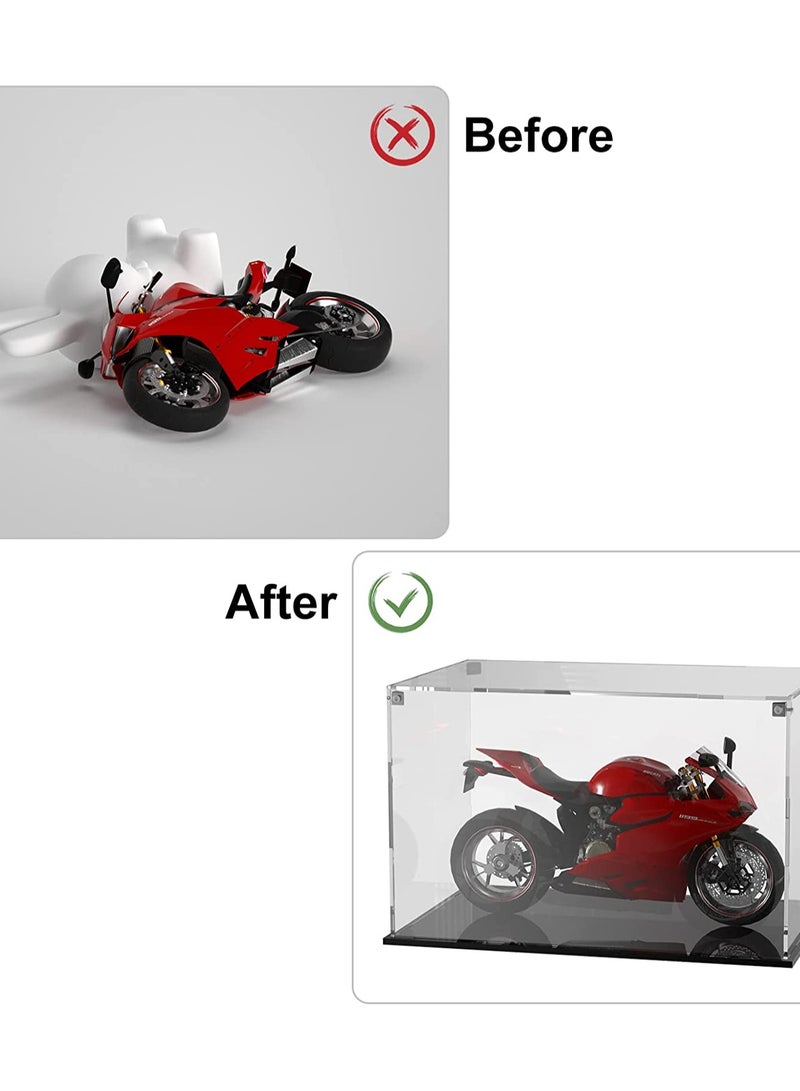 Eworld Acrylic Display Case for Collectibles Self Assembly Box with Black Base Dustproof Protection Showcase for Action Figures and Toys - Image 3