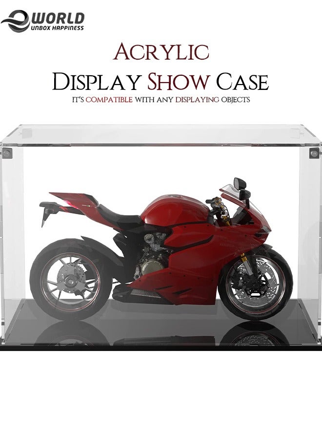 Eworld Acrylic Display Case for Collectibles Self Assembly Box with Black Base Dustproof Protection Showcase for Action Figures and Toys - Image 1