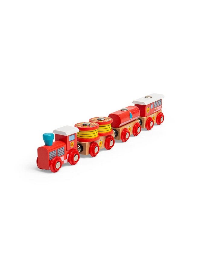 Bigjigs Rail Bigjigs Rail Fire and Rescue Train - Fire Train Toy, Bigjigs Train Accessories Compatible with Most Wooden Train Sets, Quality Wooden Train Accessories  - Image 3