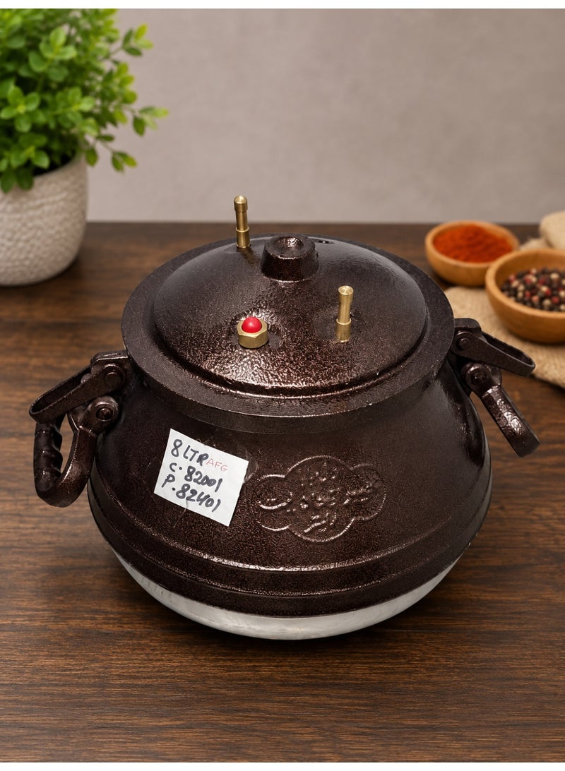 8 Liter Afghan Pressure Cooker, Heavy-Duty Aluminum, Traditional Style - Image 1