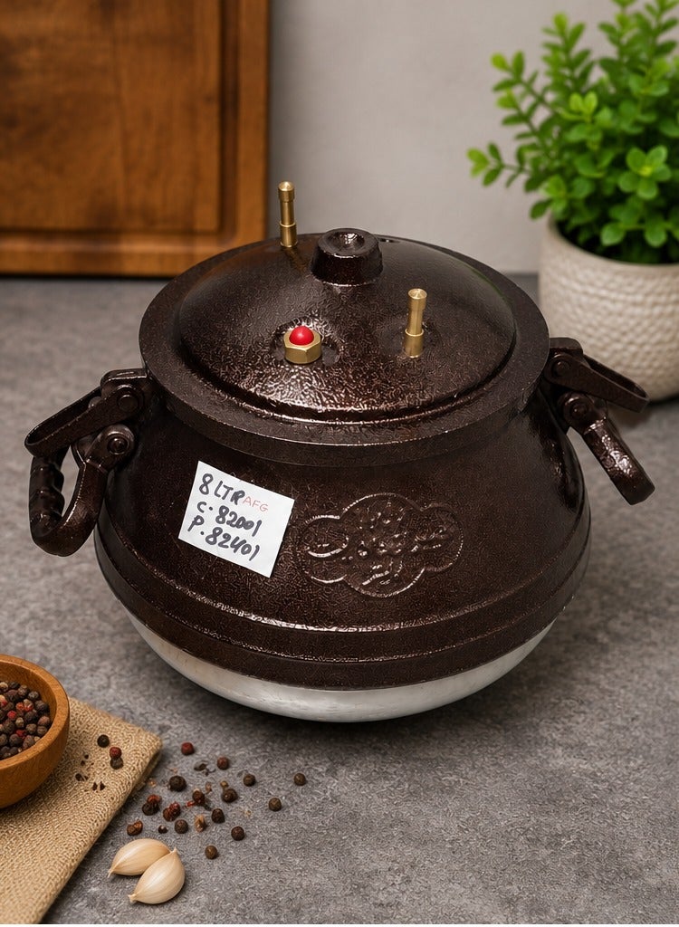 8 Liter Afghan Pressure Cooker, Heavy-Duty Aluminum, Traditional Style - Image 2