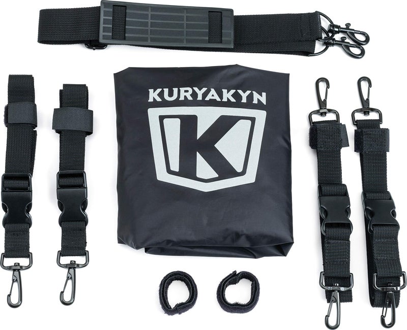 Kuryakyn 5283 Momentum Drifter Motorcycle Travel Luggage: Weather Resistant Roll Bag with Sissy Bar Straps, Black, 18.5” W x 11.5” T x 12” D - Image 5