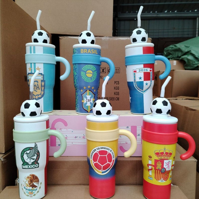 FIFA 2026 FIFA World Cup Creative Handle Insulated Mug, 40oz Large Capacity with Straw - Image 1