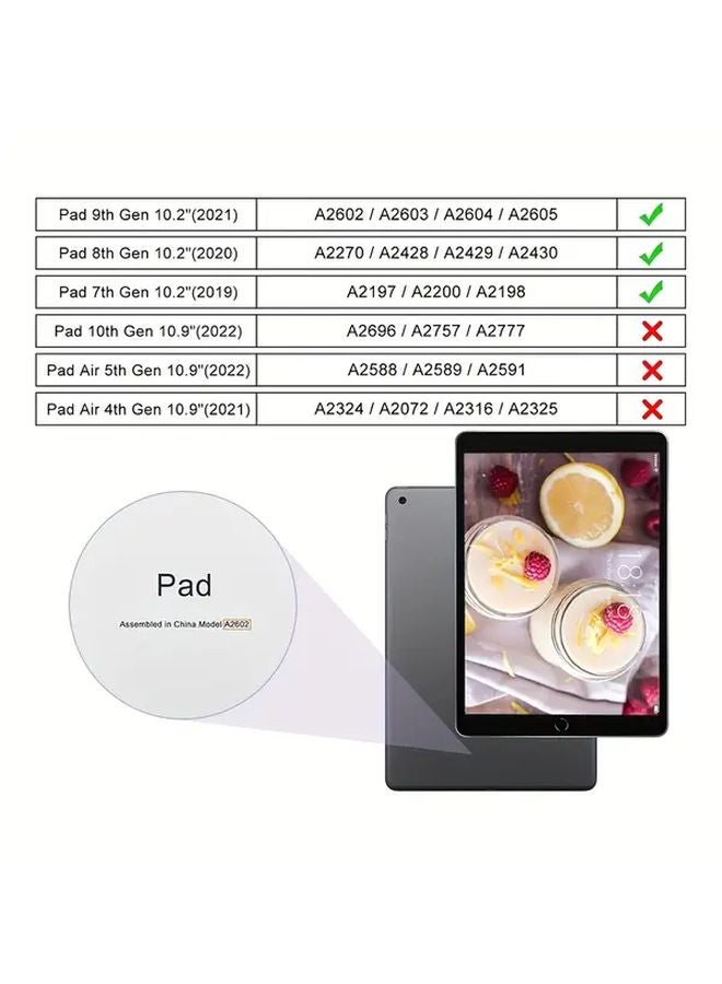 حافظة iPad من الجيل السابع والثامن والتاسع والعاشر مقاس 2 بوصة مع حامل قلاب YT باللون الوردي، مزودة بميزة النوم والاستيقاظ التلقائي، وتصميم أنيق ومحكم. - Image 3