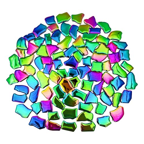 YOZIEMQ 068153 Irregular Ceramic Mosaic Tiles500g11lb Ceramic Mosaic Tiles for CraftsCeramics Mosaic Pieces for Home Decoration or DIY CraftsMosaic Making Supplies Iridescent Rainbow - Image 3