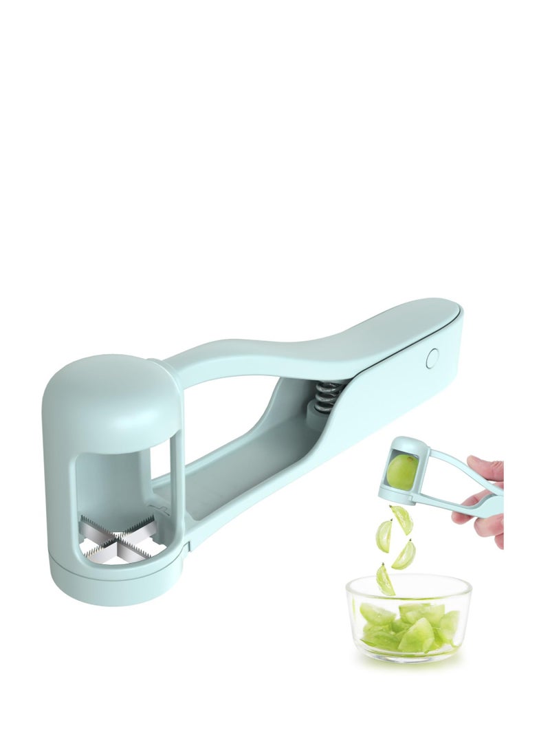 Kids Safe Grape Cutter Stainless Steel Fruit Slicer Ideal for Salad and Cake Decoration Kitchen Tool - Image 1