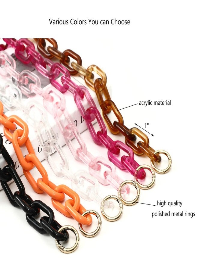 Yichain Chunky Acrylic Purse Strap Bag Chain Handle Replacement,Handbag Purse Making Accessory Decoration (Transparent) - Image 4