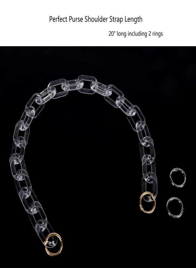 Yichain Chunky Acrylic Purse Strap Bag Chain Handle Replacement,Handbag Purse Making Accessory Decoration (Transparent) - Image 2