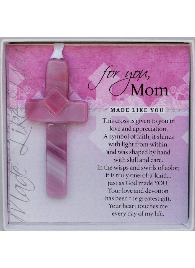 The Grandparent Gift Co. The Grandparent Gift Co. Handmade Glass Cross for Mother with Poem- for Mom on Christmas, Mother's Day, Birthday  - Image 1