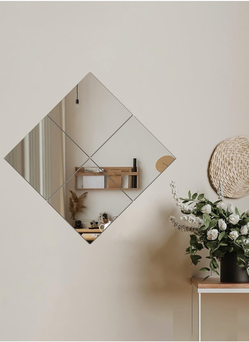 Beirui 22X22cm X 4 Pieces Dressing Mirror, Full Body Mirror, Rectangular Glass Wall Mirror, Bedroom Living Room Makeup Mirror  - Image 3