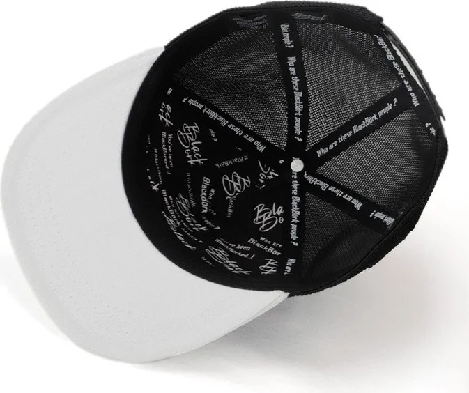 بلاك بورك V1 Trucker Hip Hop Kids Wolf - Unisex White Peaked 12 Code Logo - Black Kids Hip Hop Hat (Cap)