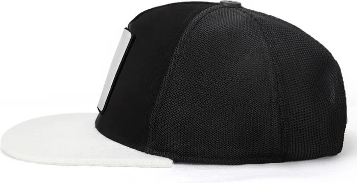 بلاك بورك V1 Trucker Hip Hop Kids Wolf - Unisex White Peaked 12 Code Logo - Black Kids Hip Hop Hat (Cap)