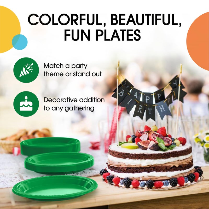 Exquisite Party Solids Green Plastic Plates For Party Supplies 10" Green Disposable Plates Heavy Duty 50 Pcs Plastic Dinnerware Sets Heavy Duty 350 GSM Disposable Dinnerware Set - Image 5