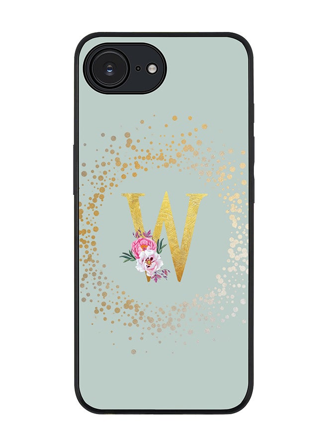 Stylizedd For Apple iPhone 16e Case,Slim fit Camera Protection, Shockproof Thin Phone cover  - Custom Monogram Floral - W  (Light Grey ) - Image 1
