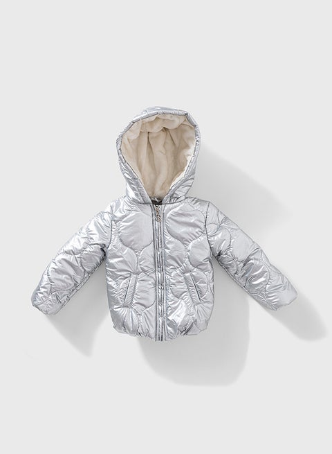 جاكيت بناتي أطفال صغار فرو داخلي مقاوم للماء