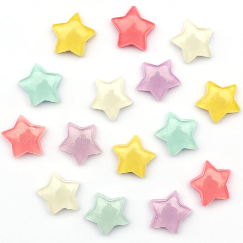 KEYDUACU 15Pcs Strong Star Refrigerator Magnet Fridge Sticker,Colorful 3D Craft Decoration Magnet,Strong Fridge Magnets for Kitchen,Office Whiteboard, Cabinet and Dishwasher (Transparent Stars) - Image 1