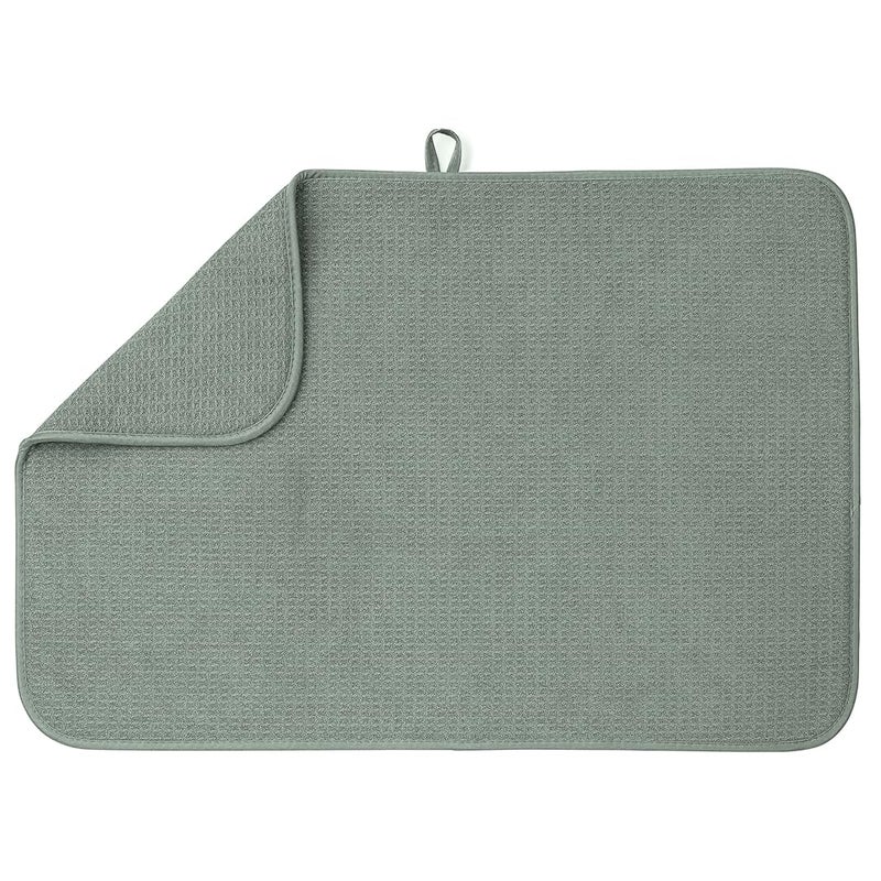 Bellemain XXL Dish Mat 24 x 17  LARGEST MAT  Microfiber Dish Drying Mat  Super absorbent  Green