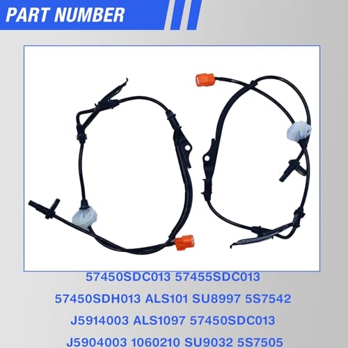 HHGKPVX ABS Wheel Speed Sensor Front Left Right Compatible with 2003-2007 Honda Accord 2004-2008 Acura TSX Driver Passenger Side ABS Sensors # 57450-SDC-013 57455-SDC-013 2Pcs - Image 3