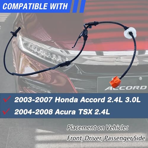 HHGKPVX ABS Wheel Speed Sensor Front Left Right Compatible with 2003-2007 Honda Accord 2004-2008 Acura TSX Driver Passenger Side ABS Sensors # 57450-SDC-013 57455-SDC-013 2Pcs - Image 2