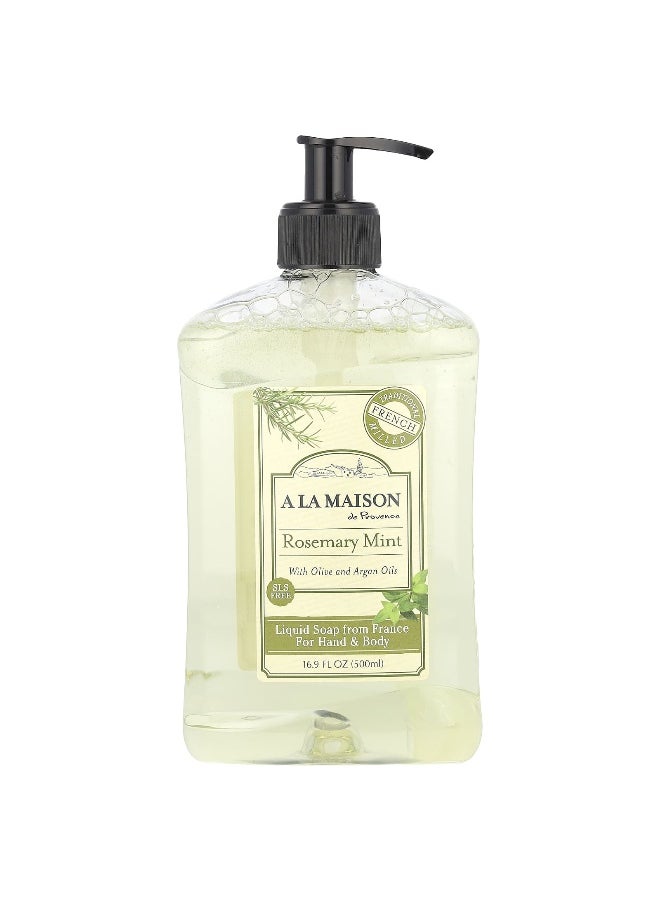 A La Maison De Provence A La Maison de Provence, Liquid Soap For Hand & Body, Rosemary Mint, 16.9 fl oz (500 ml)  - Image 1