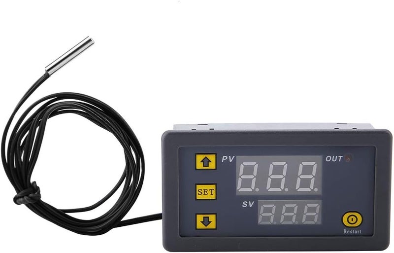 W3230, Digital Temperature Controller Thermostat, High Temp Alarm, Select Cooling or Heating, Automatically Start, Temperature Calibration, Relay Output, with (220 red - Image 5