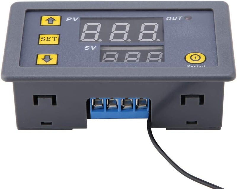 W3230, Digital Temperature Controller Thermostat, High Temp Alarm, Select Cooling or Heating, Automatically Start, Temperature Calibration, Relay Output, with (220 red - Image 1