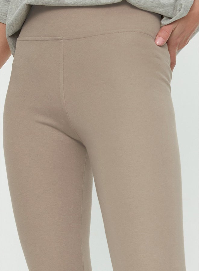 trendyol Stone Gathering Elastic Waist High Waist Knitted Tights  - Image 2