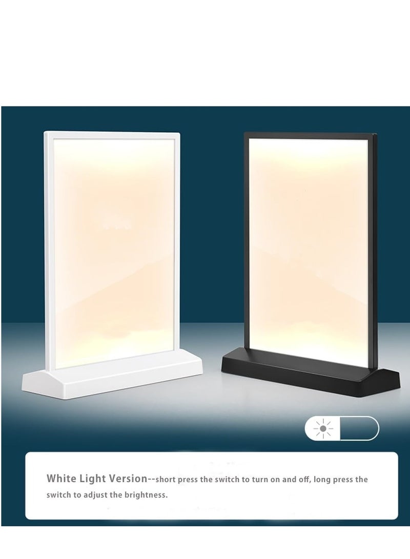 Eckek  LED Sign Holder Clear Sign Holder with LED Light Box, Table Menu Display Stand with Color Lights LED Menu Board A4 - Image 2