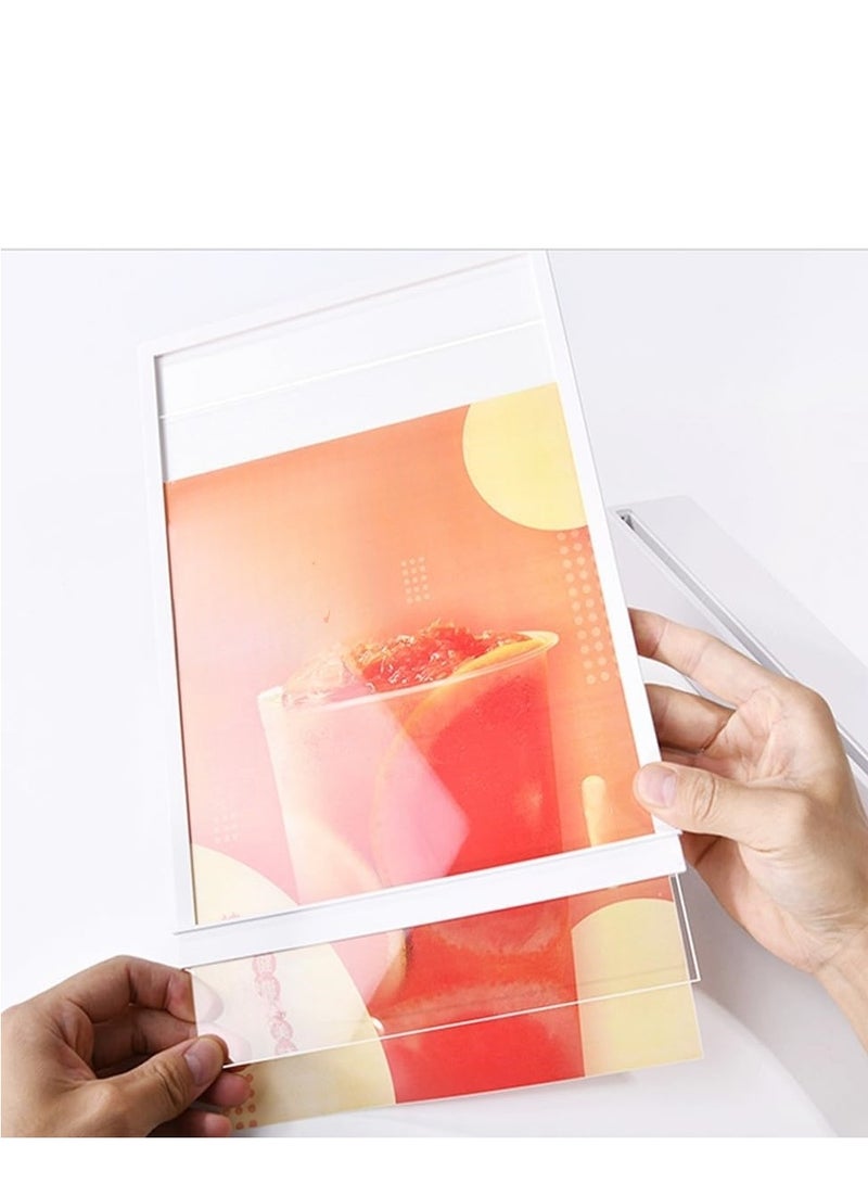 Eckek  LED Sign Holder Clear Sign Holder with LED Light Box, Table Menu Display Stand with Color Lights LED Menu Board A4 - Image 5