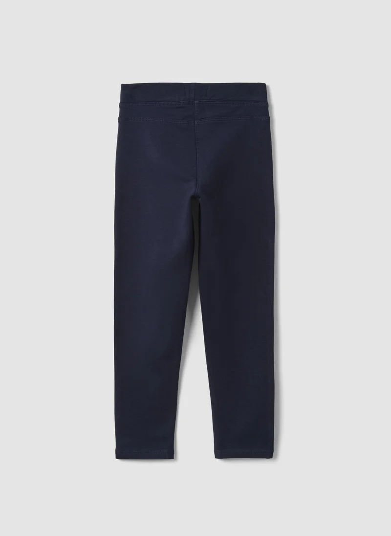 Ovs OVS Girls' Blue Slim-Fit Stretch Organic Cotton Treggings