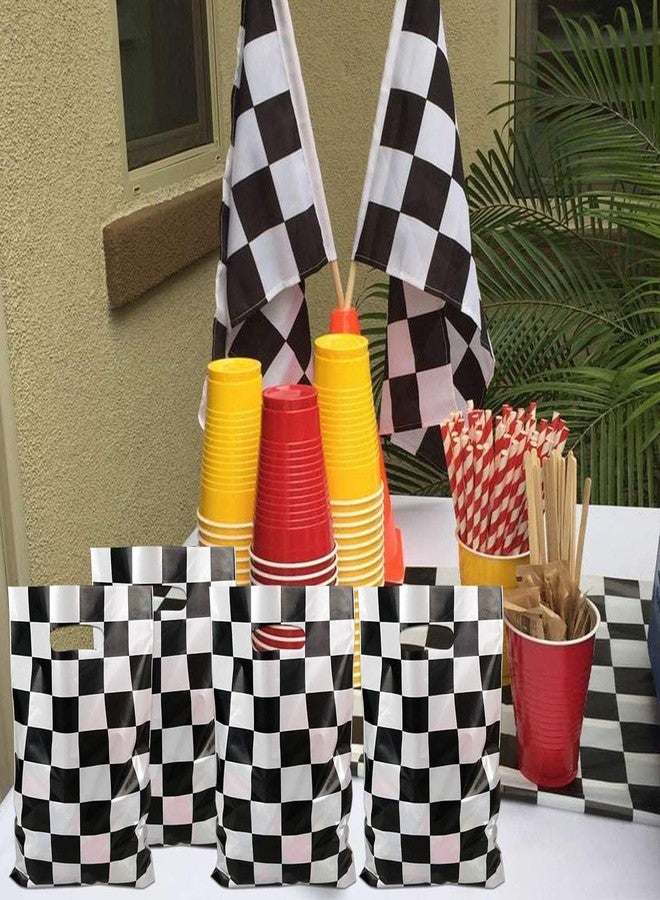 LYK 40 Pieces Black and White Treat Bags With 2 Styles Race Car Themed Candy Bags Car Goodie Bags for Kids Birthday Party Supplies - Image 4