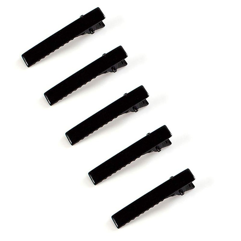 50 Pcs Black Alligator Hair Clip Single Prong Flat Top Metal Duck Bill Clip Hair Hairbow Accessories for DIY Craft 45cm
