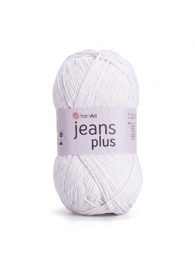 YarnArt Jeans Plus Yarn – Off White – Color 01 – 100g - Image 1