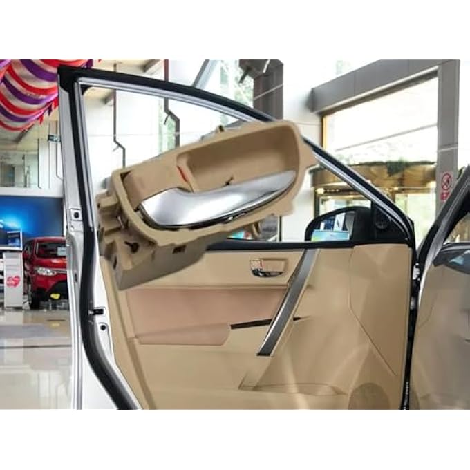 ريحني مقبض الباب الداخلي لتويوتا كورولا 20142016 بلون بيج مع حواف كروم 6920602330 - Image 2