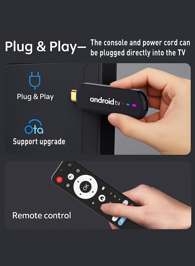 H96 Max Mini TV Stick Android14 Quad Core S905L3 Wifi6 BT5.0 4K ATV Launcher Google Voice Assistant Media Player AI TV Stick,Set Top TV Box(2GB + 16GB) - Image 4