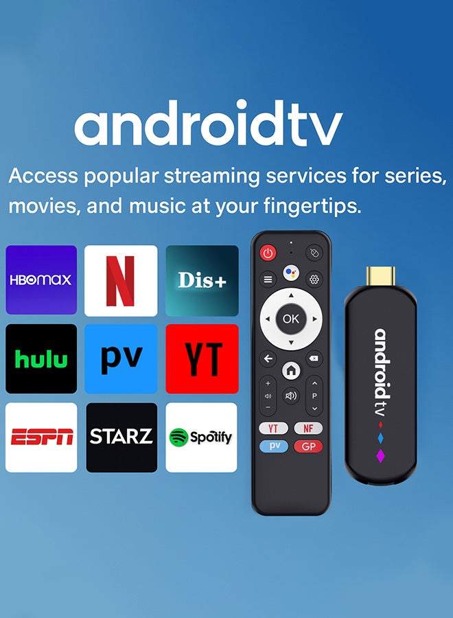 H96 Max Mini TV Stick Android14 Quad Core S905L3 Wifi6 BT5.0 4K ATV Launcher Google Voice Assistant Media Player AI TV Stick,Set Top TV Box(2GB + 16GB) - Image 3