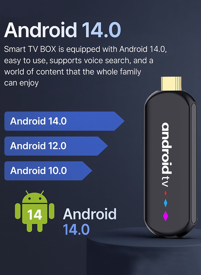 H96 Max Mini TV Stick Android14 Quad Core S905L3 Wifi6 BT5.0 4K ATV Launcher Google Voice Assistant Media Player AI TV Stick,Set Top TV Box(2GB + 16GB) - Image 5