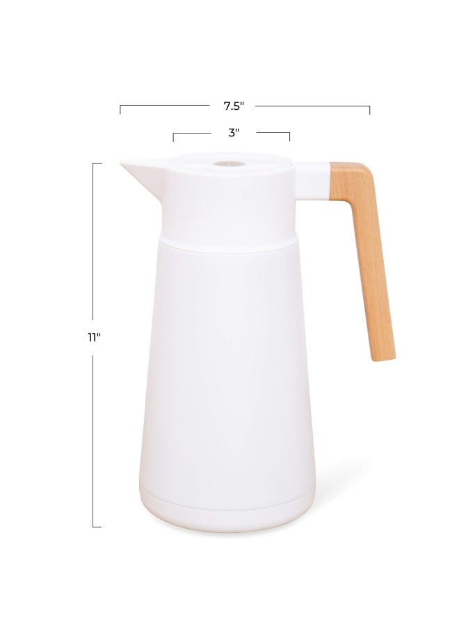 HASTINGS COLLECTIVE - Cereria Molla Stainless Steel Double Walled Venera Thermal Pots 2 Liter Capacity White - Image 1