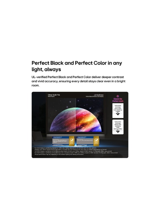 LG 55-Inch CS6 Series 4K OLED evo Smart TV (OLED55CS6VA) - 2026 Model 144Hz VRR Refresh Rate AI Processor Gen8 Dolby Vision & Atmos Gaming Optimized OLED55CS6VA black - Image 3