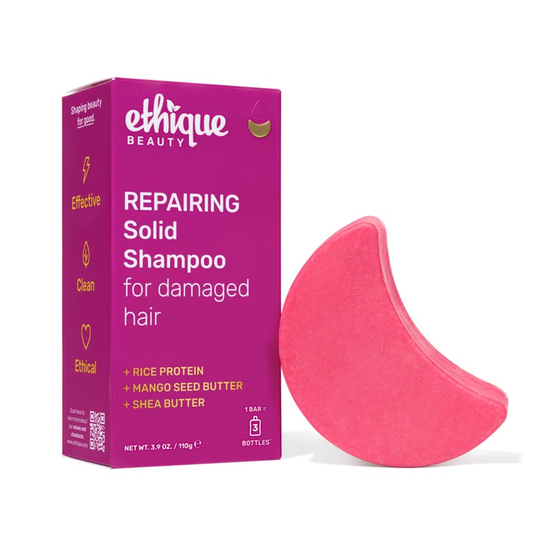 Ethique Repairing Shampoo Bar for dry, damaged hair with Rice Protein - Plastic-Free, Vegan, Cruelty-Free, 3.88 oz - Formerly Sorbet - Image 1
