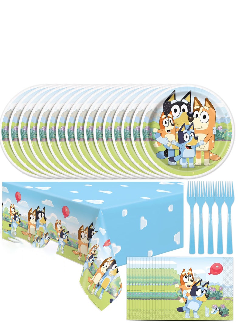 Excefore Theme Party Decoration Birthday Table Cover Plates Forks Paper Napkin Set for Boys and Girls Guests  - Image 1