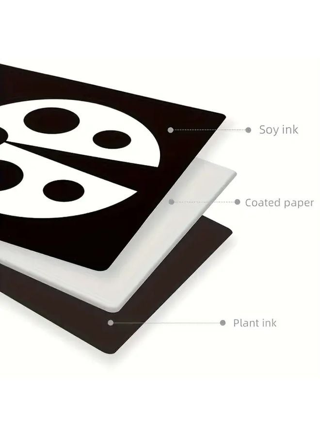 15 قطعة بطاقات معرفية مزدوجة الوجه بالأبيض والأسود لتحفيز البصر للأطفال - Image 5