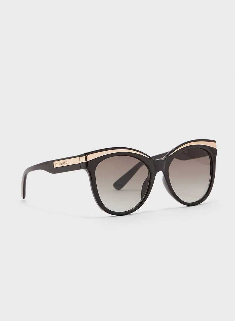 RIVER ISLAND Lorna Metal Brow Cateye Sunglasses