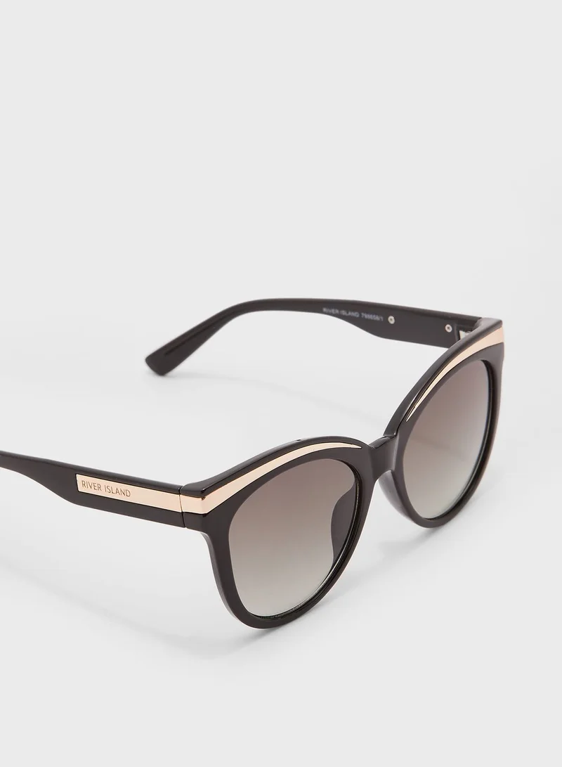 RIVER ISLAND Lorna Metal Brow Cateye Sunglasses