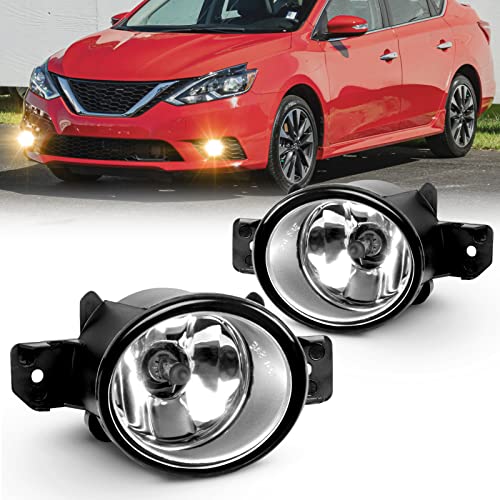 WEZEMLIGHT Fog Lights Assembly Replacement For 2004-2019 Nissan Sentra 2011-2014 Maxima 2014-2016 Rogue 2007-Up Altima Sedan With H11 Halogen Bulbs-1 Pair - Image 1