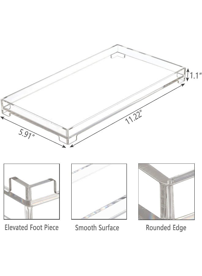 Horoof Market Clear Acrylic Tray - 28.5 x 15 x 2.7 cm - Sleek and Durable Multipurpose Organizer  - Image 3