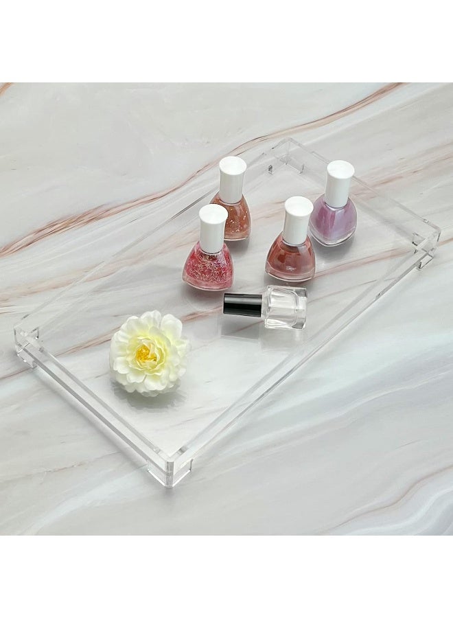 Horoof Market Clear Acrylic Tray - 28.5 x 15 x 2.7 cm - Sleek and Durable Multipurpose Organizer  - Image 2