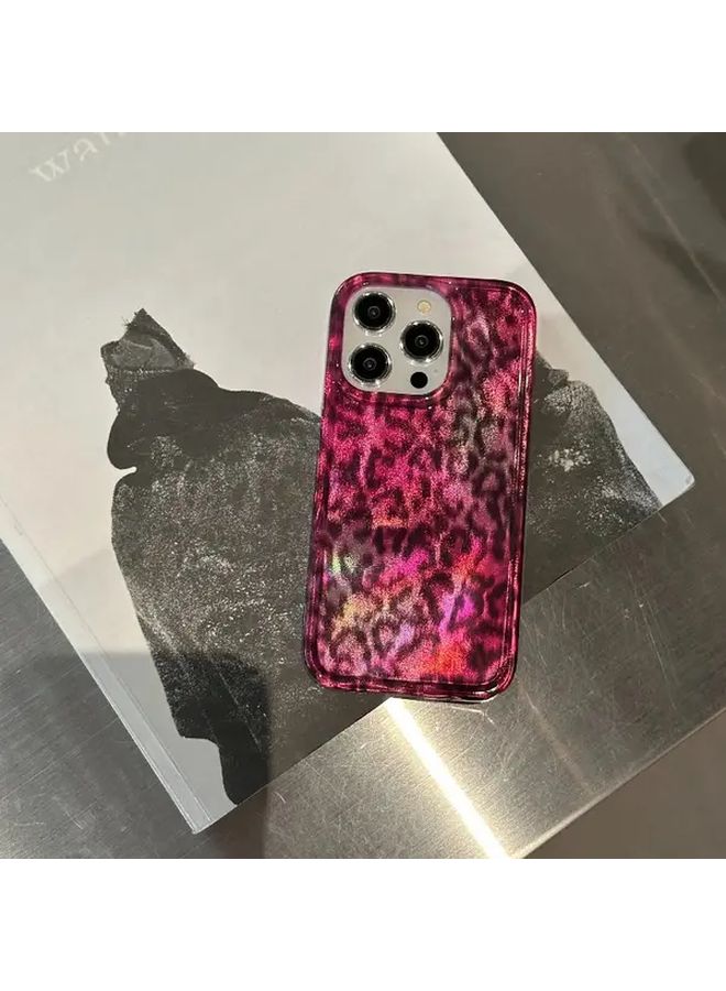 Pink Leopard Print Plush Case Compatible With iPhone 13 - Image 5