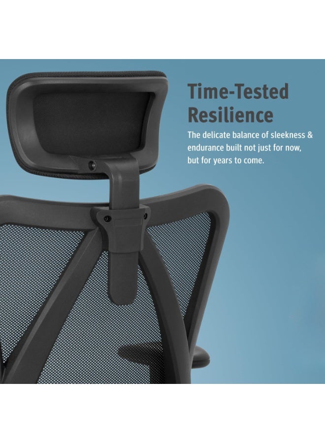 Ergonomic High-Back Mesh Office Chair with Adjustable Headrest and Lumbar Support - Image 4